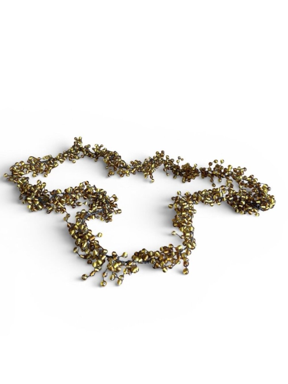 Amber Yellow Acrylic Beaded Garland Twisted Wire Art Lobster Claw And Loop 60in